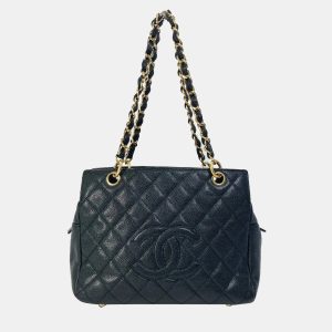 Chanel Black Caviar Leather CC Timeless Shopping Tote Bag, Tote Handbags - Luxury Closet catalog