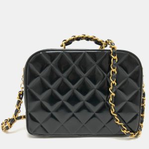 Chanel Black Patent Leather Vintage Lunch Box Crossbody Bag, Handbags - Luxury Closet catalog