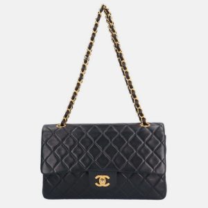 Chanel Black Lambskin Leather Medium Classic Double Flap Shoulder Bag, Shoulder Bags - Luxury Closet catalog