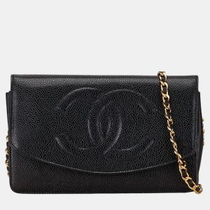 Chanel Black Caviar Skin Leather Coco Mark Chain Wallet, Wallets & Money Clips - Luxury Closet catalog