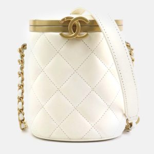 Chanel Off-White Gold Leather Matelasse Shoulder Bag, Shoulder Bags - Luxury Closet catalog