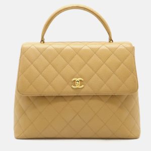 Chanel Beige Caviar Skin Leather Matelasse Coco Mark Handbag, Satchels - Luxury Closet catalog