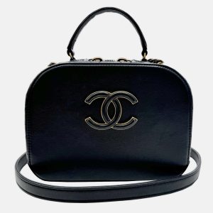 Chanel Black Leather Coco Mark Small Vanity Bag, Shoulder Bags - Luxury Closet catalog