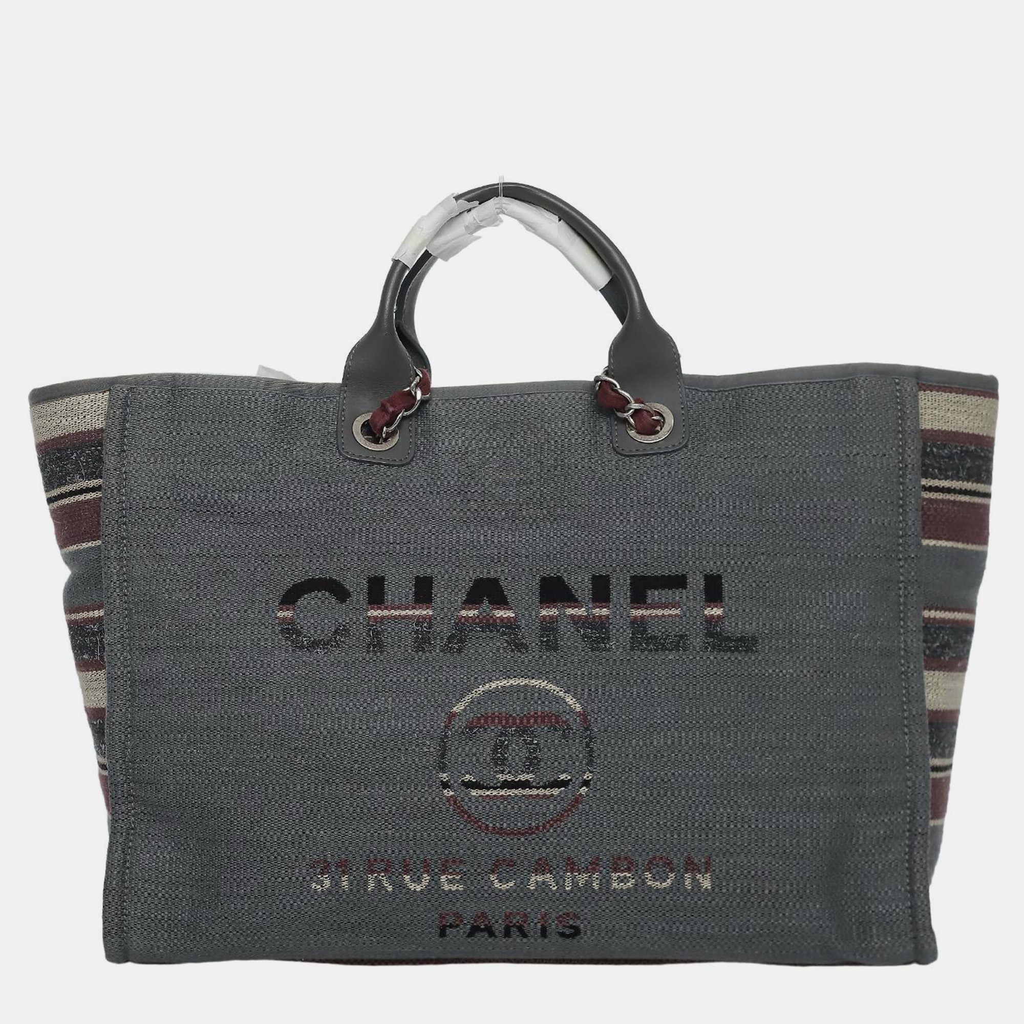 Chanel Grey/ Red/ Multicolor Large Deauville Tote Bag, Tote Handbags - Luxury Closet catalog
