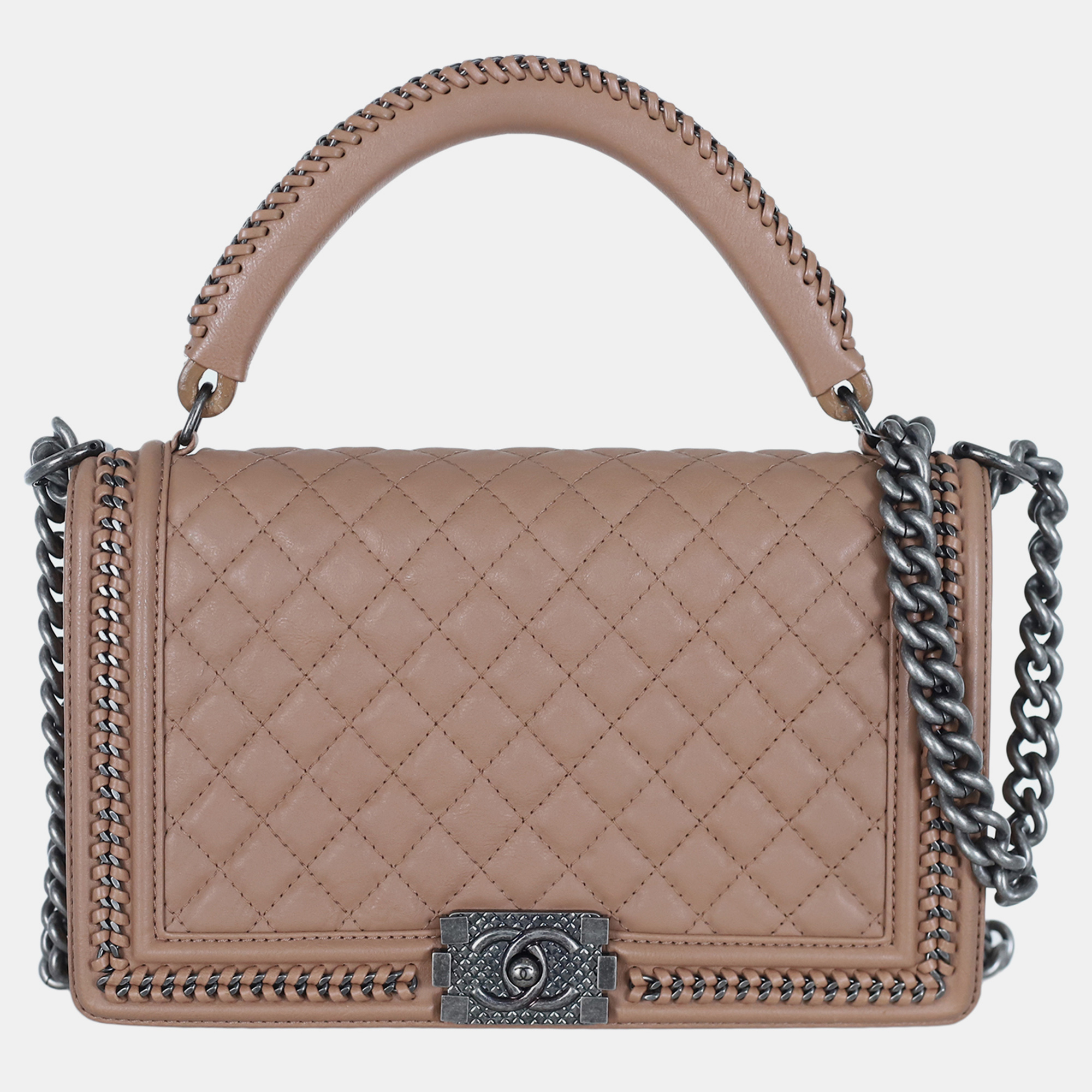 Chanel Nude Pink New Medium Boy Bag With Handle, Satchels - Luxury Closet catalog