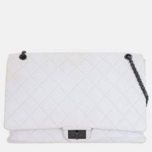Chanel White Leather Distressed Maxi Reissue Flap Bag, Shoulder Bags - Luxury Closet catalog