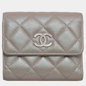 Chanel Beige Irridescent Caviar Tri-Fold Wallet, Wallets & Money Clips - Luxury Closet catalog