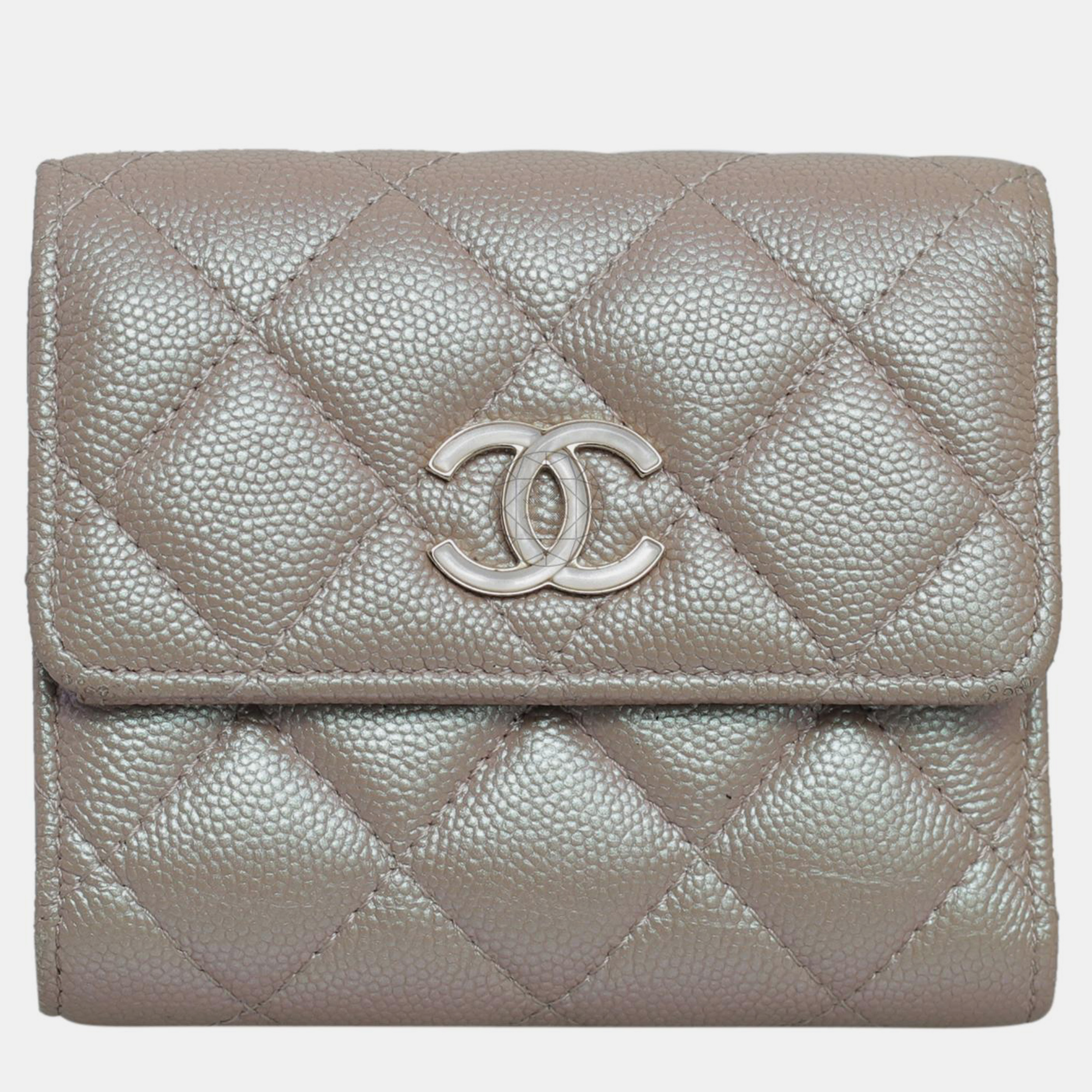 Chanel Beige Irridescent Caviar Tri-Fold Wallet, Wallets & Money Clips - Luxury Closet catalog