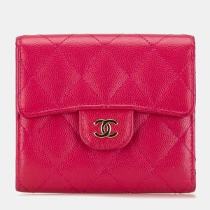 Chanel Pink Caviar Skin Matelasse Coco Mark Classic Small Flap Bi-fold Wallet, Wallets & Money Clips - Luxury Closet catalog