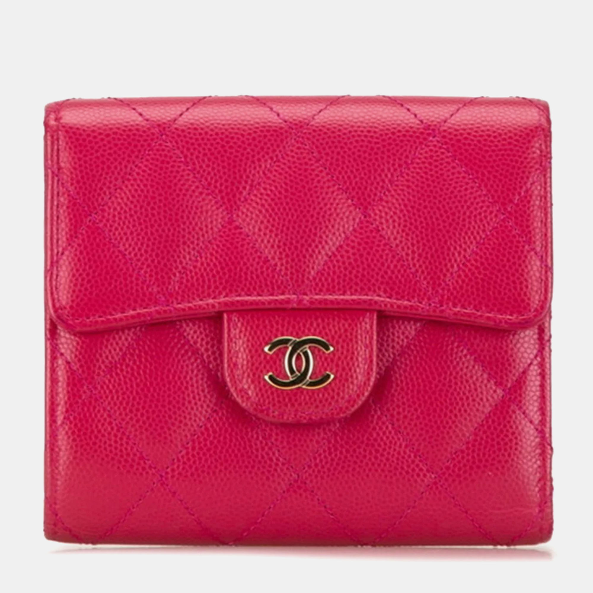 Chanel Pink Caviar Skin Matelasse Coco Mark Classic Small Flap Bi-fold Wallet, Wallets & Money Clips - Luxury Closet catalog