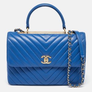 Chanel Blue Chevron Leather Medium Trendy CC Flap Bag, Satchels - Luxury Closet catalog