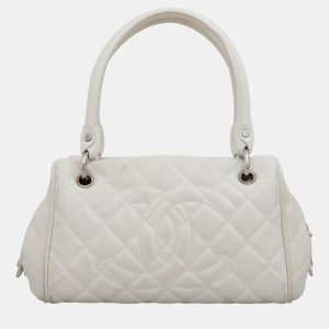Chanel White Caviar Leather Timeless Bowler Shoulder Bag, Tote Handbags - Luxury Closet catalog