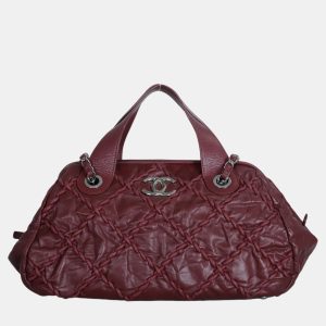 Chanel Burgundy Ultra Stitch Bowler Bag, Tote Handbags - Luxury Closet catalog
