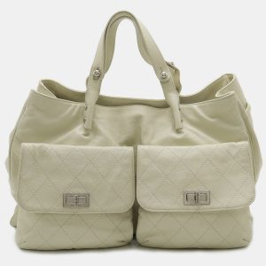 Chanel Ivory White Caviar Skin Leather 2.55 Matelasse Turnlock Tote Bag, Tote Handbags - Luxury Closet catalog