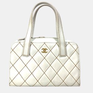 Chanel White Cc Mark Bag Vintage Mini Duffle Bag, Satchels - Luxury Closet catalog