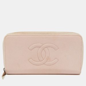 Chanel Pink Caviar Leather CC Timeless Zip Around Wallet, Wallets & Money Clips - Luxury Closet catalog