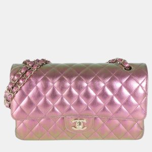 Chanel Metallic Quilted Iridescent Lambskin Medium Classic Double Flap Bag, Shoulder Bags - Luxury Closet catalog