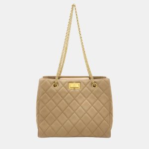 Chanel Beige Caviar Skin Leather 2.55 Chain Tote Bag, Tote Handbags - Luxury Closet catalog