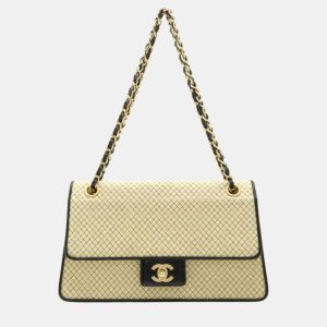 Chanel Cotton Jersey Enamel Micro Quilted Coco Mark Chain Shoulder Bag, Shoulder Bags - Luxury Closet catalog