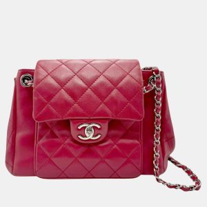 Chanel Red Silver Lambskin Shoulder Bag, Shoulder Bags - Luxury Closet catalog