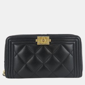 Chanel Black Caviar Skin Boy Round 23 Series Compact Wallet, Wallets & Money Clips - Luxury Closet catalog
