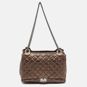 Chanel Metallic Bronze Quilted Leather Classic Flap Shopping Tote, Tote Handbags - Luxury Closet catalog