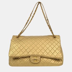 Chanel Gold Calfskin XXL Single Flap Shoulder Bag, Shoulder Bags - Luxury Closet catalog