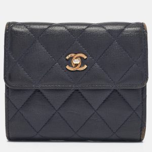 Chanel Navy Blue Quilted Leather CC Trifold Wallet, Wallets & Money Clips - Luxury Closet catalog