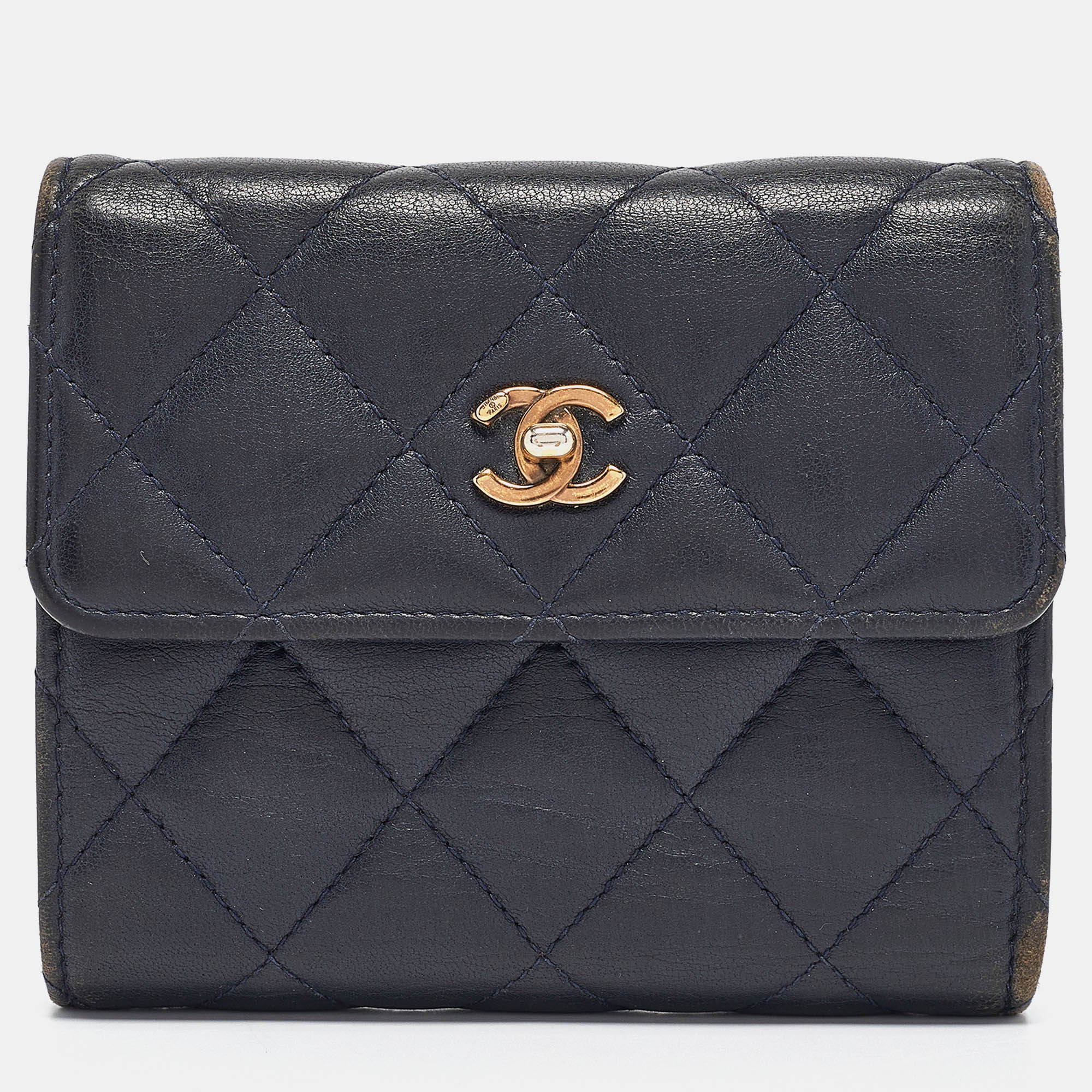 Chanel Navy Blue Quilted Leather CC Trifold Wallet, Wallets & Money Clips - Luxury Closet catalog