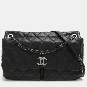 Chanel Black Wild Stitch Quilted Leather CC Split Pocket Shoulder Bag, Shoulder Bags - Luxury Closet catalog