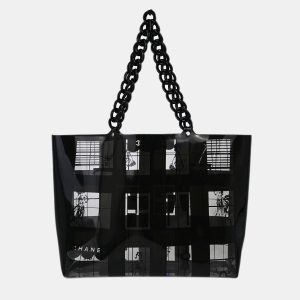 Chanel Black Vinyl Window Tote Handbag, Tote Handbags - Luxury Closet catalog