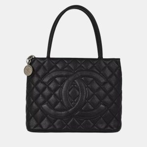 Chanel Black Calfskin Medallion Tote Handbag, Tote Handbags - Luxury Closet catalog