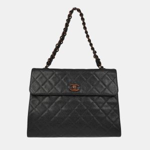 Chanel Black Calfskin Straight Flap Chain Handbag, Shoulder Bags - Luxury Closet catalog