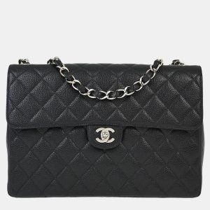 Chanel Black Calfskin Jumbo Classic Flap Shoulder Bag, Shoulder Bags - Luxury Closet catalog