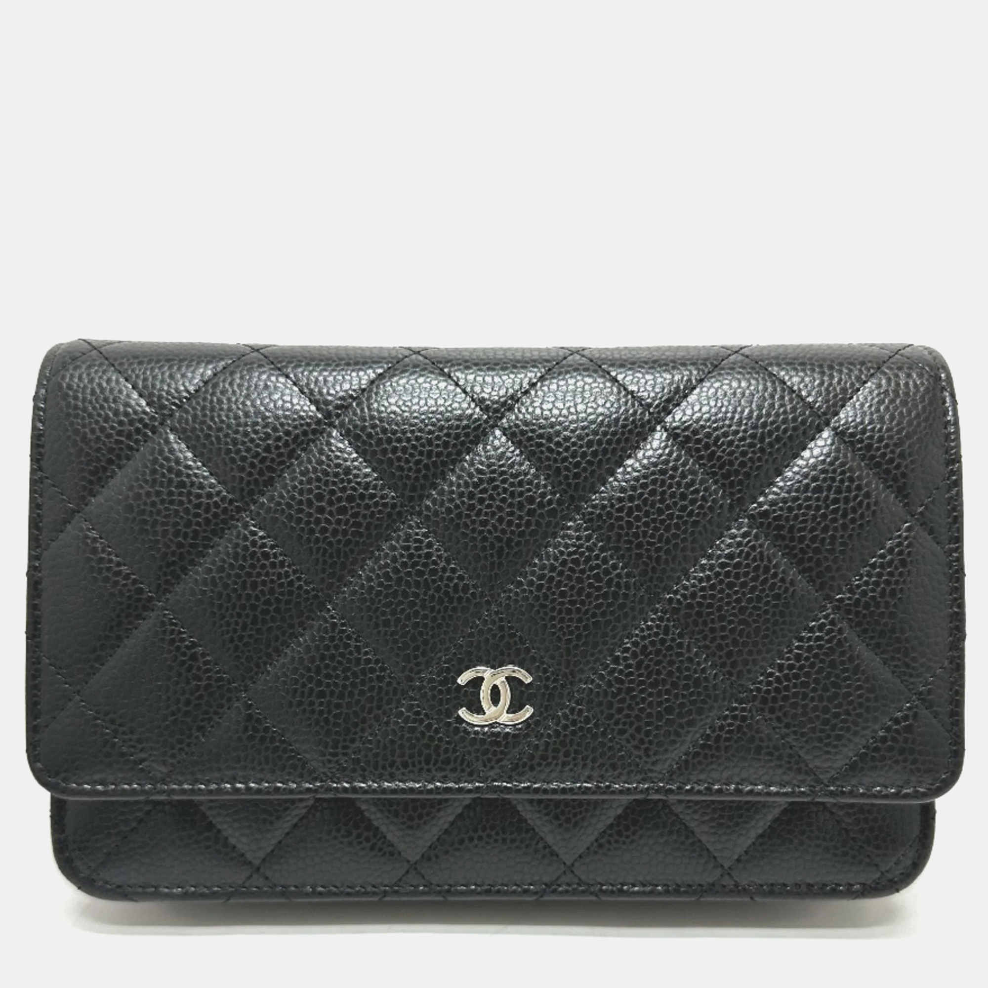Chanel Black Caviar Skin Matelasse Coco Mark Classic Chain Wallet Shoulder Bag, Wallets & Money Clips - Luxury Closet catalog
