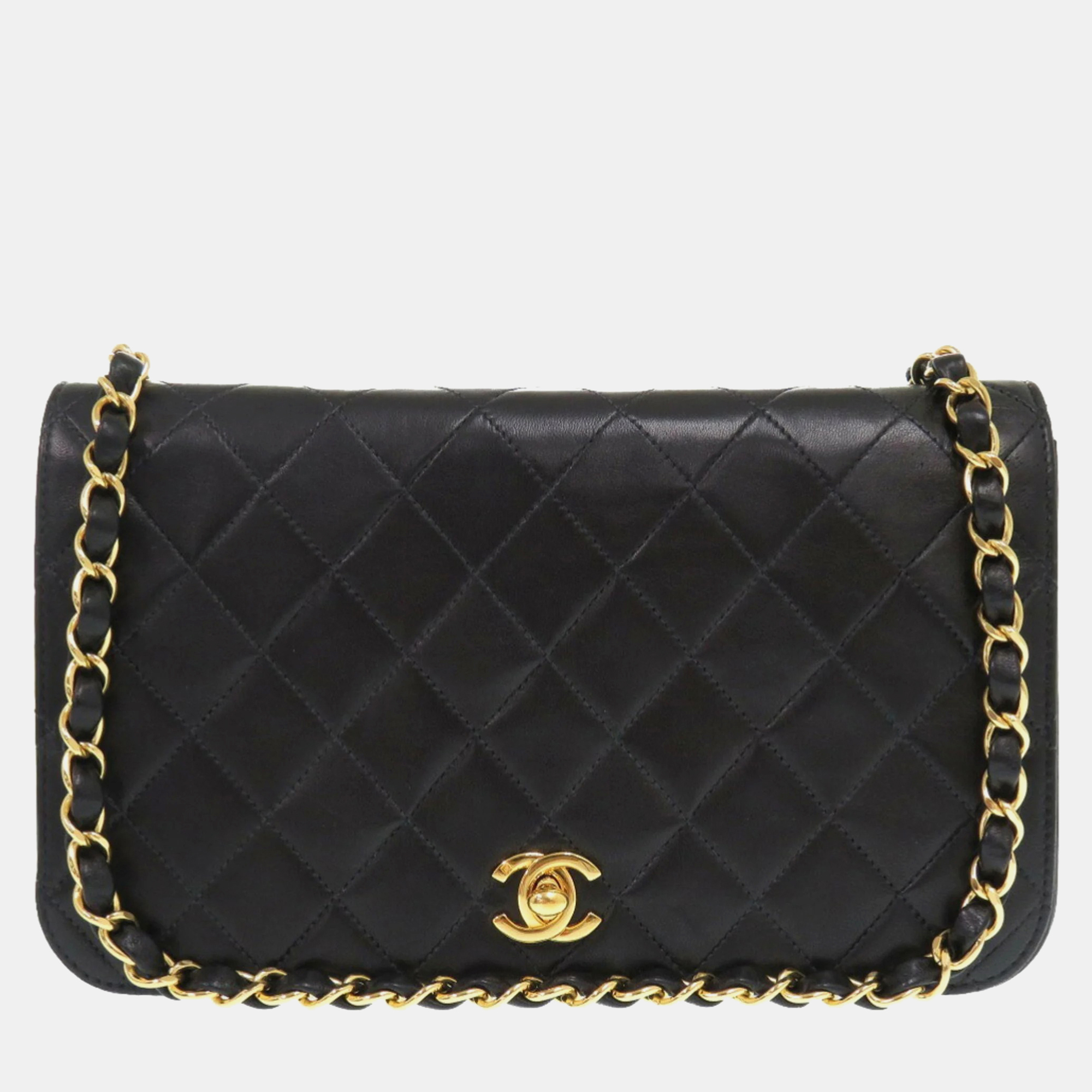 Chanel Black Matelasse Lambskin Gold Chain Shoulder Bag, Shoulder Bags - Luxury Closet catalog
