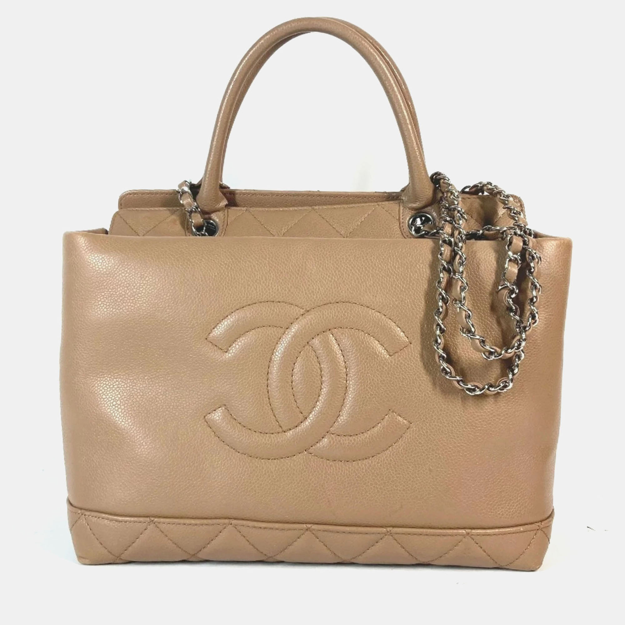 Chanel Caviar Skin Beige CC Coco Mark Tote Bag, Tote Handbags - Luxury Closet catalog