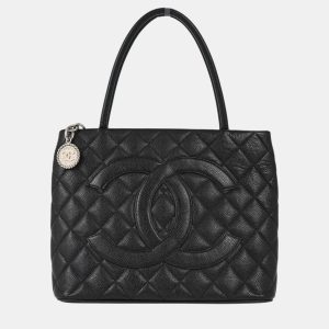 Chanel Black Calfskin Medallion Tote Handbag, Tote Handbags - Luxury Closet catalog