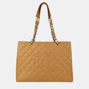 Chanel Beige Calfskin Grand Shopping Tote GST Chain Handbag, Tote Handbags - Luxury Closet catalog