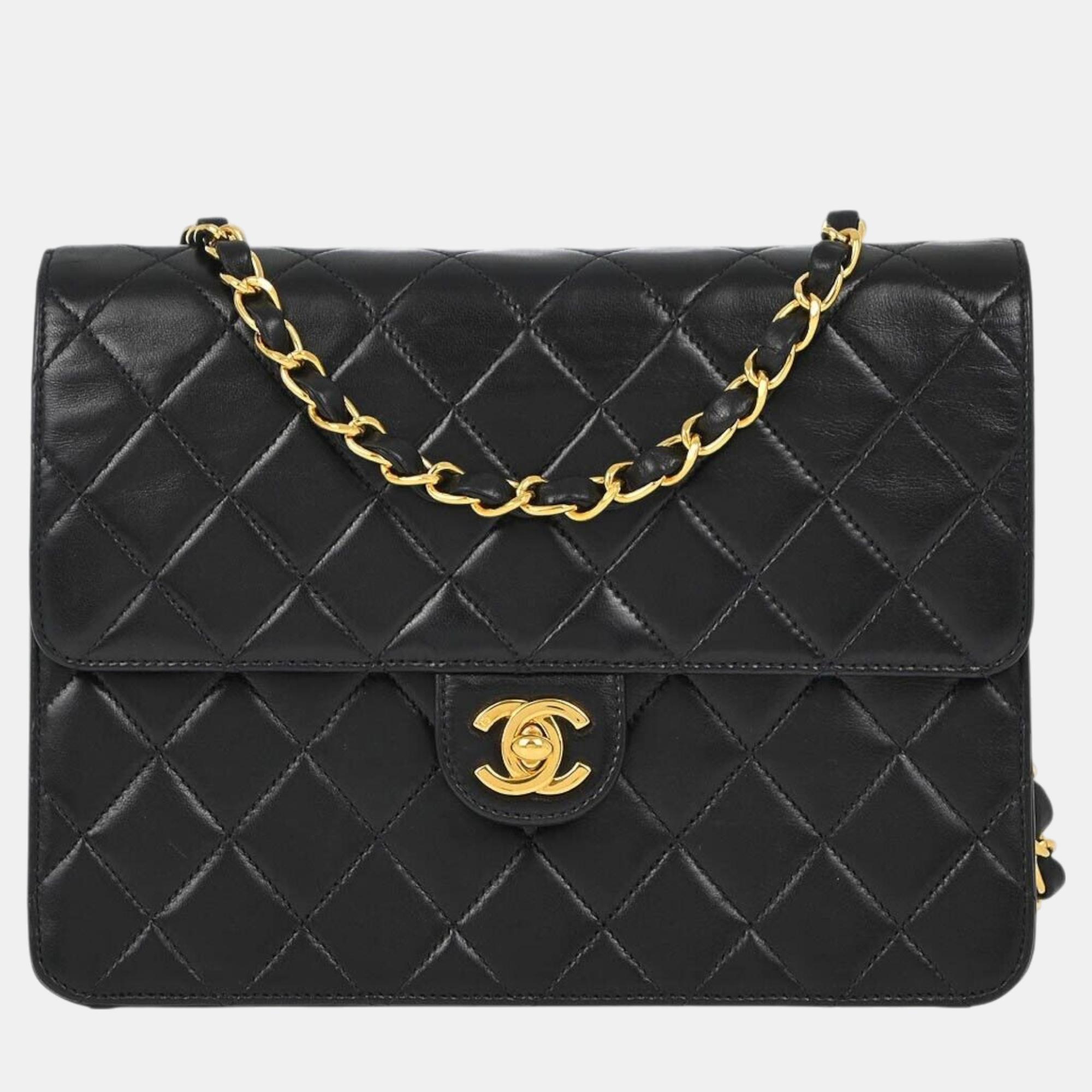 Chanel Black Lambskin Turnlock Small Half Flap Shoulder Bag, Shoulder Bags - Luxury Closet catalog