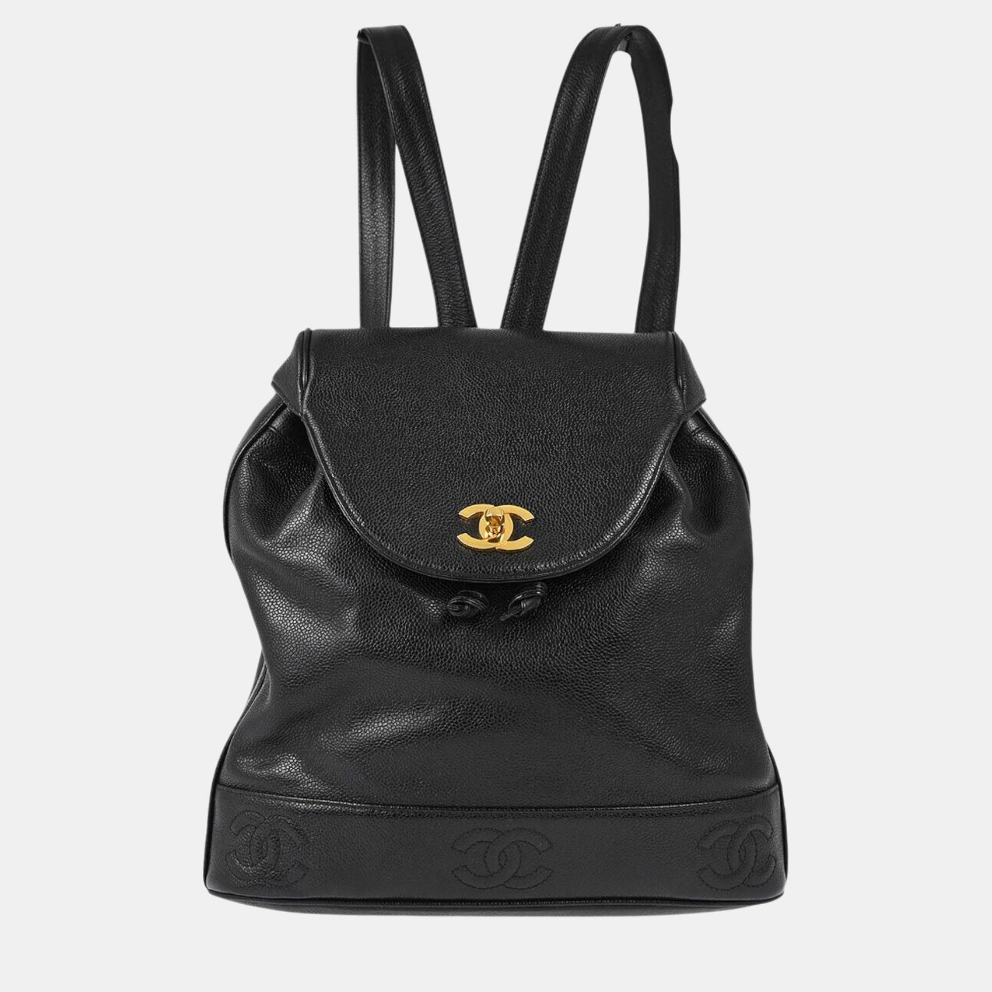 Chanel Black Calfskin Triple CC Backpack, Backpacks - Luxury Closet catalog