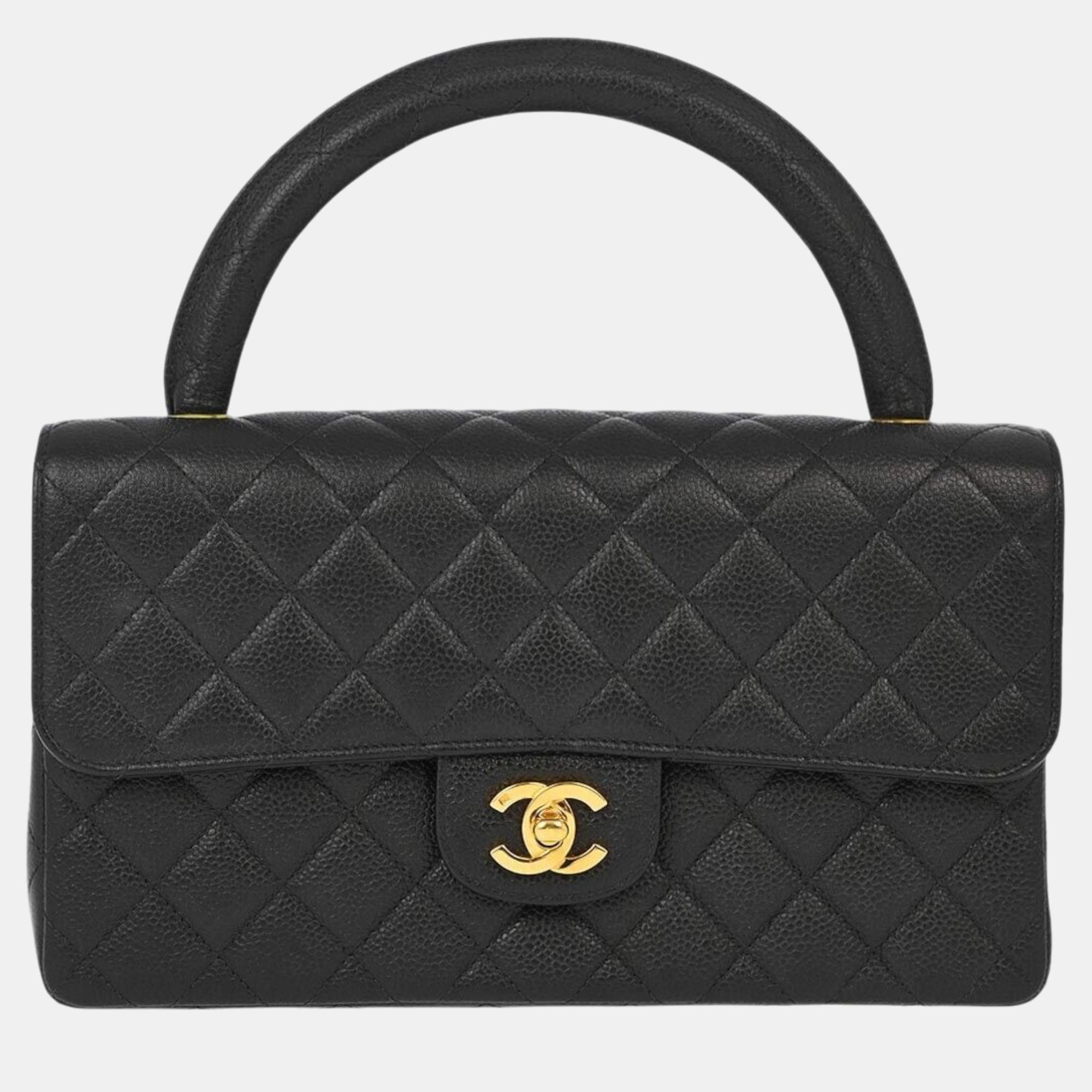 Chanel Black Calfskin Top Handle Handbag, Satchels - Luxury Closet catalog