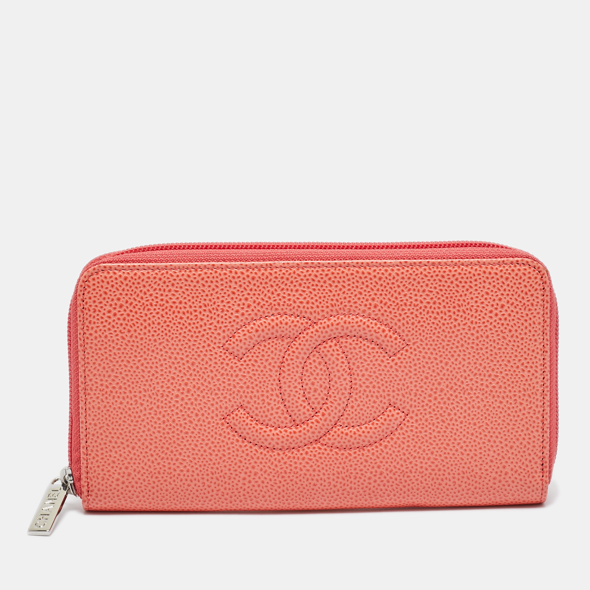 Chanel Orange Caviar Leather CC Zip Around Wallet, Wallets & Money Clips - Luxury Closet catalog