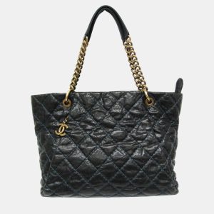 Chanel Black Navy Matelasse Chain Caviar Leather Tote Bag, Tote Handbags - Luxury Closet catalog