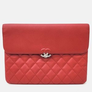 Chanel Red Leather Chanel Caviar Flap New Medium Clutch, Clutches & Special Occasion Bags - Luxury Closet catalog