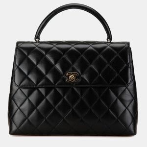 Chanel Black Lambskin Matelasse Coco Mark Flap Bag, Shoulder Bags - Luxury Closet catalog