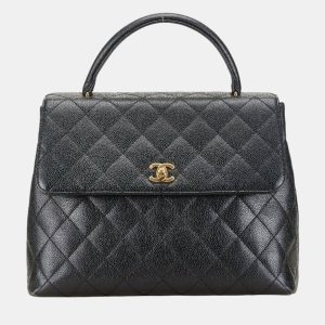 Chanel Black Caviar Skin Matelasse Coco Mark Handbag, Satchels - Luxury Closet catalog
