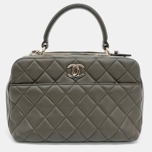 Chanel Green Leather Trendy CC Bowling Bag, Tote Handbags - Luxury Closet catalog