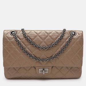 Chanel Metallic Beige Quilted Leather 226 Reissue 2.55 Flap Bag, Shoulder Bags - Luxury Closet catalog