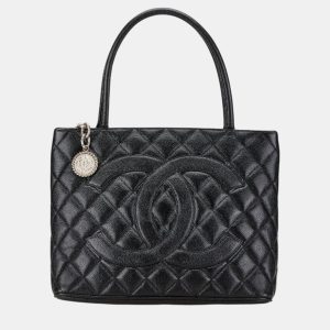 Chanel Black Caviar Skin Matelasse Deca Coco Mark Reprint Tote Quilted Bag, Tote Handbags - Luxury Closet catalog